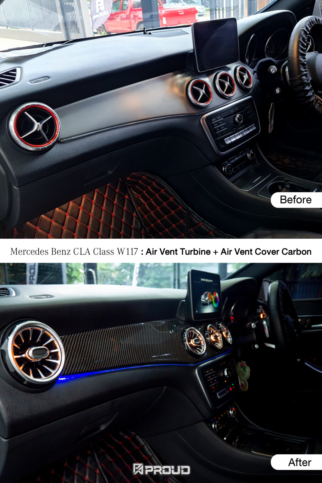 5x Lüftungsringe Lüftungsdüsen Alu Rot Passend Für Mercedes Benz A B GLA CLA EBa