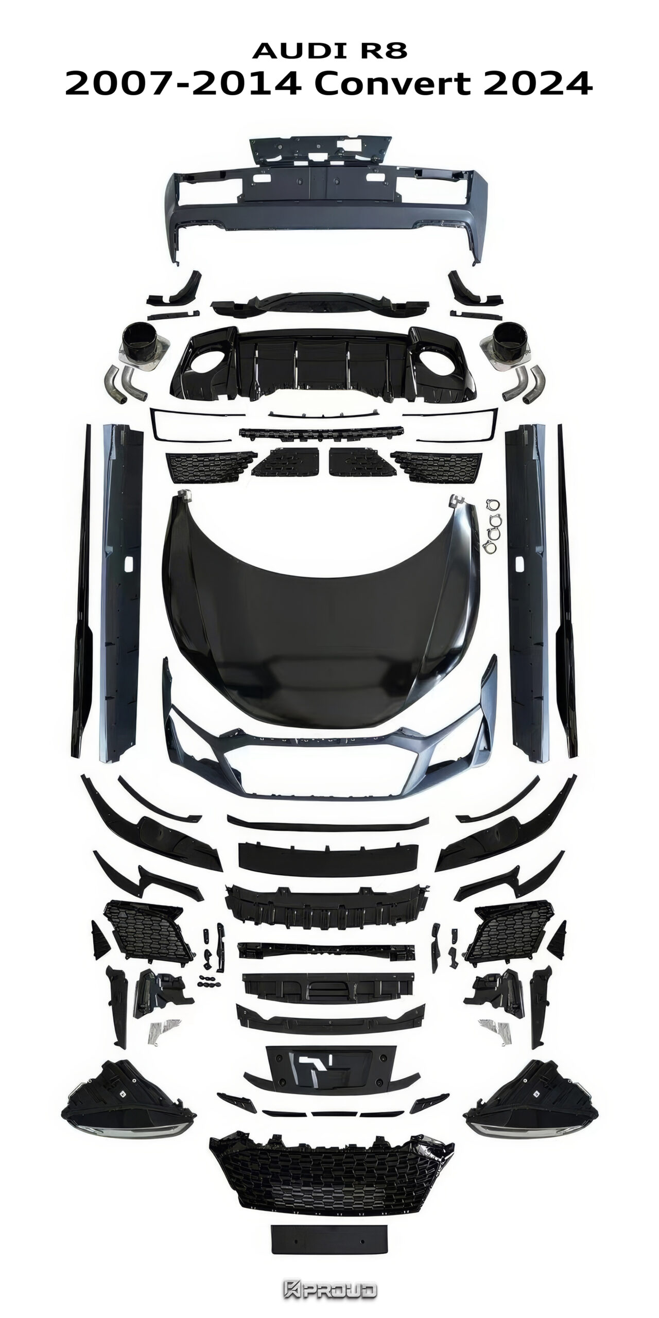 ชุดแต่งแปลงโฉม AUDI R8 โฉมปี 2007-2014 เป็น R8 2024